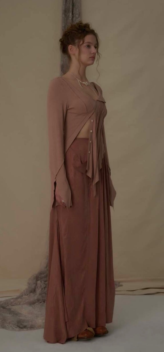 Lotus Root Pink Copper Ammonia Half Skirt