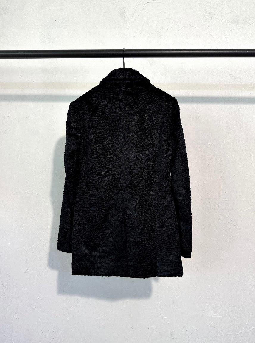 Black Dark Alpaca Short Jacket