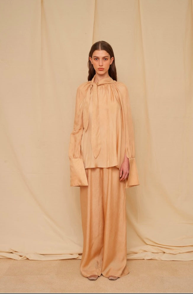 Apricot low crotch wide leg pants