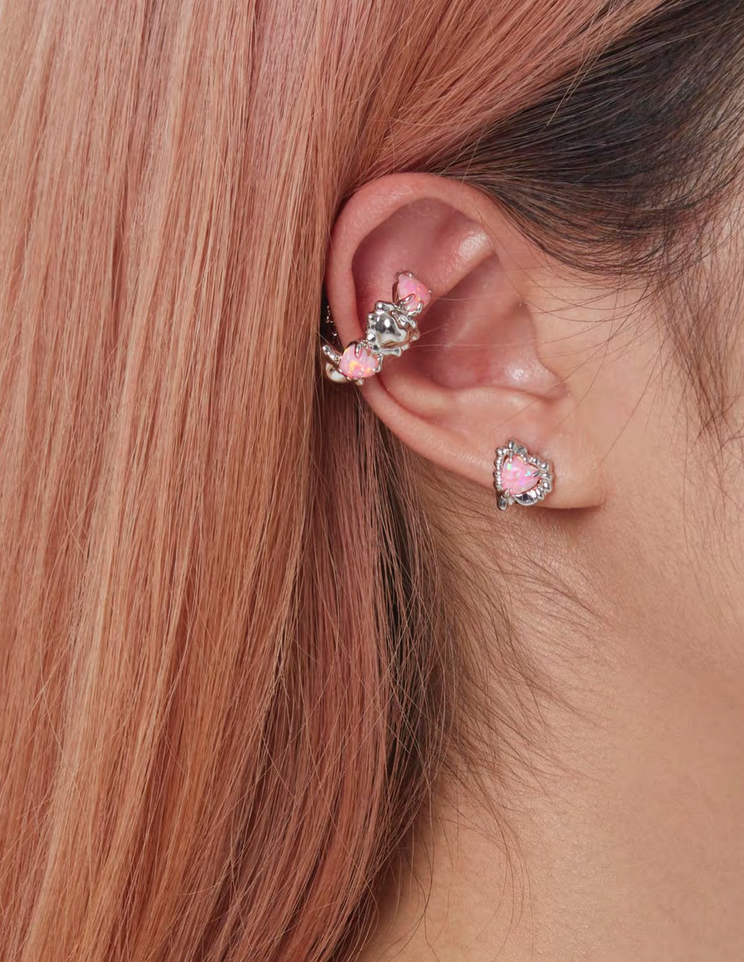 Pink Dream Opal Wreath Earring