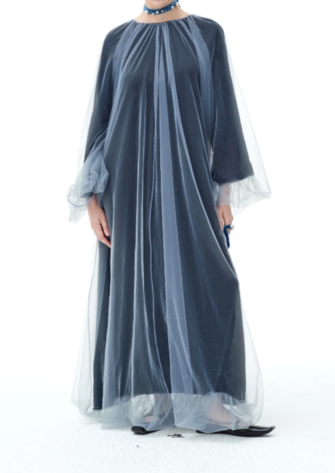 Velvet Mesh Luna Dress