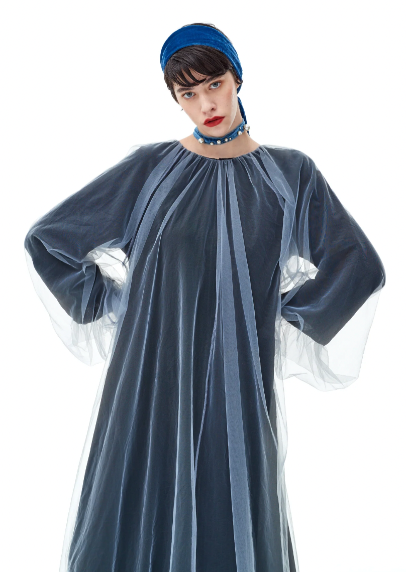 Velvet Mesh Luna Dress