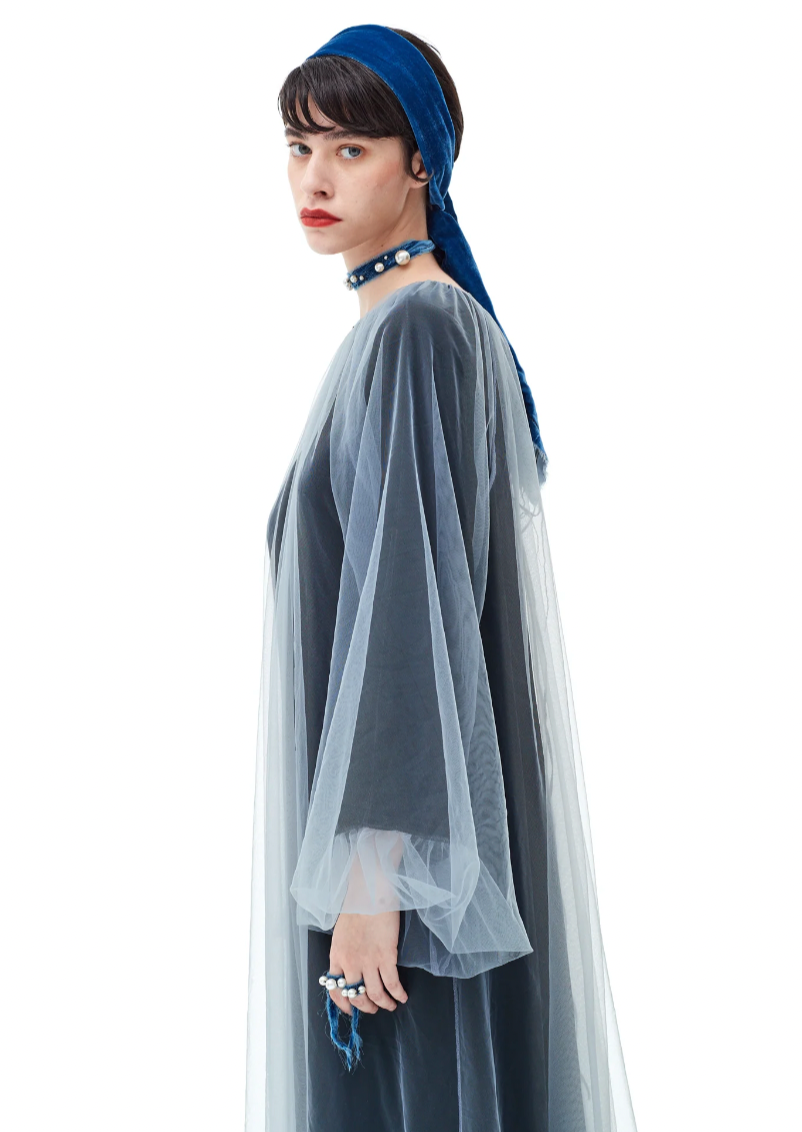 Velvet Mesh Luna Dress