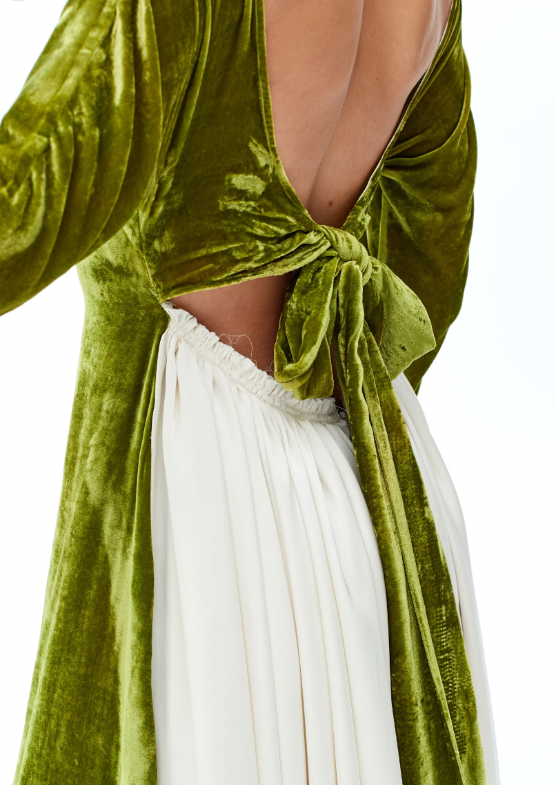 Velvet Boat Neck Smock Dress