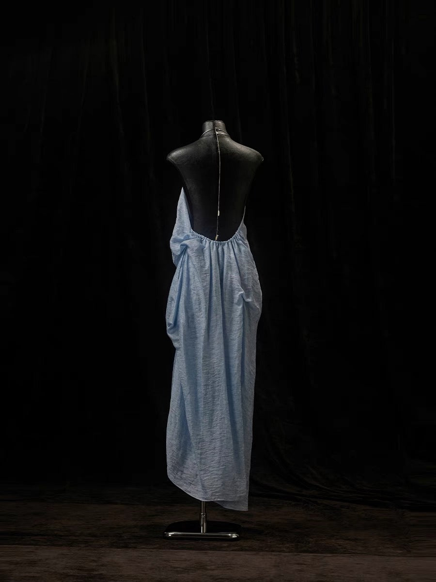 Neck-hanging Asymmetrical Dress