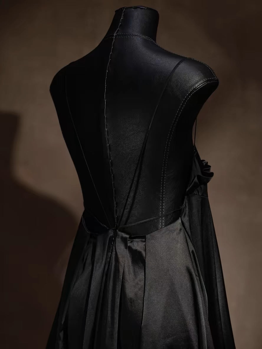 Embossed Acetate Dress black