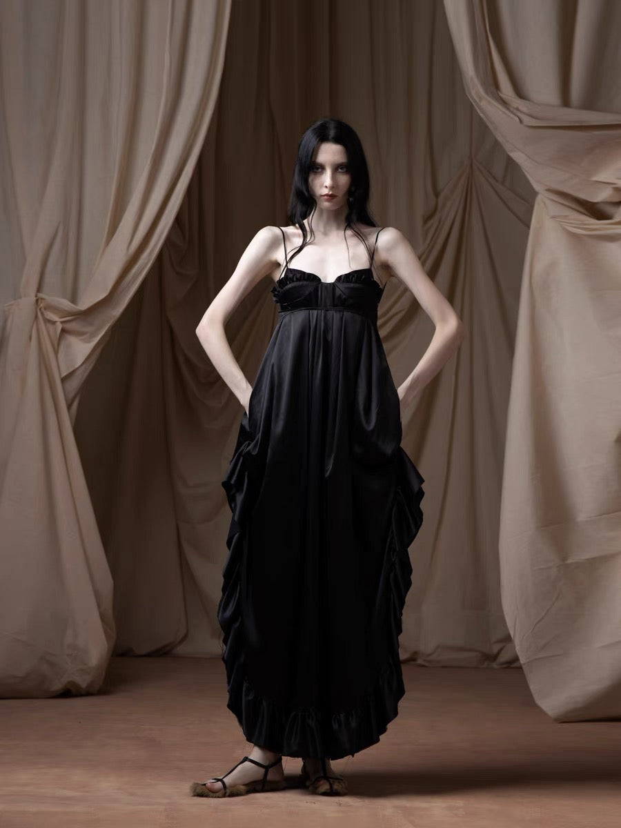 Embossed Acetate Dress black