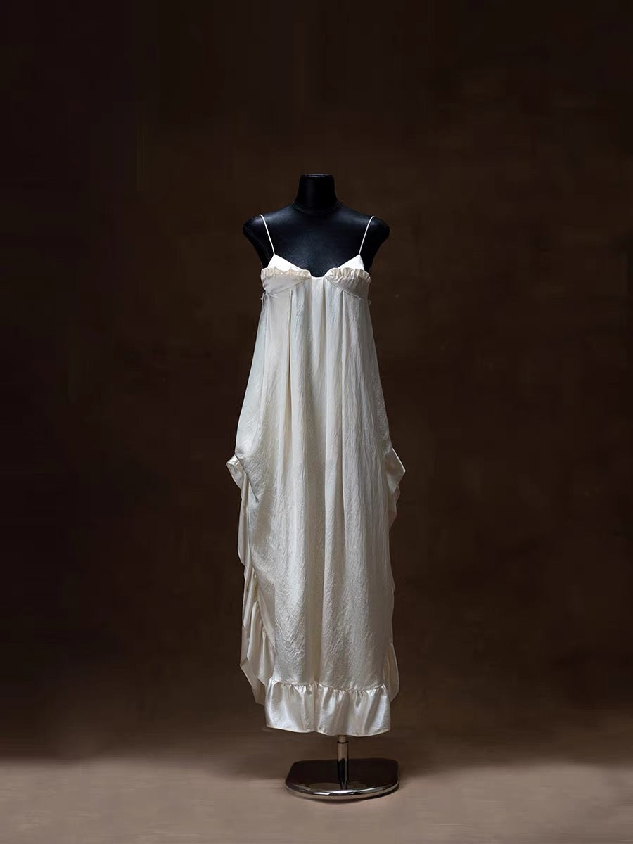 Embossed Acetate Dress white