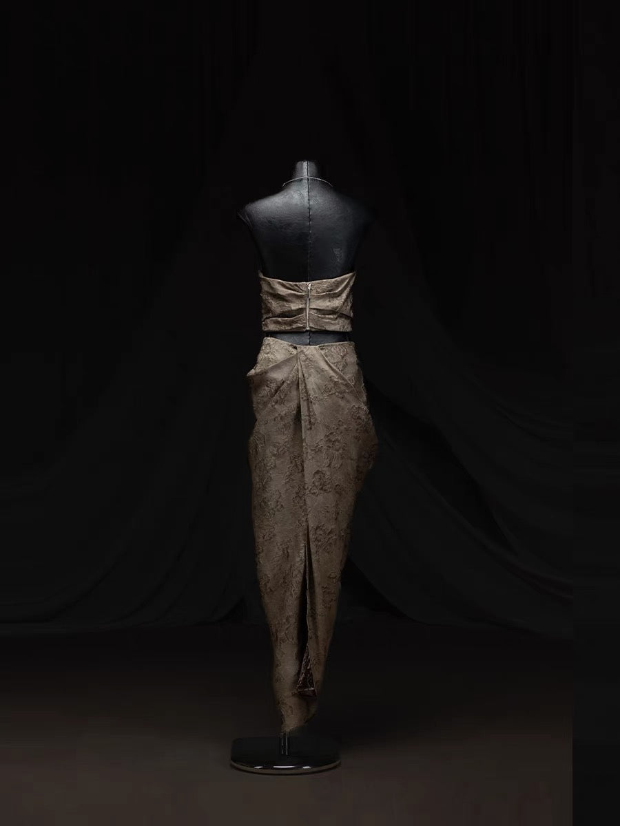 Layered jacquard skirt