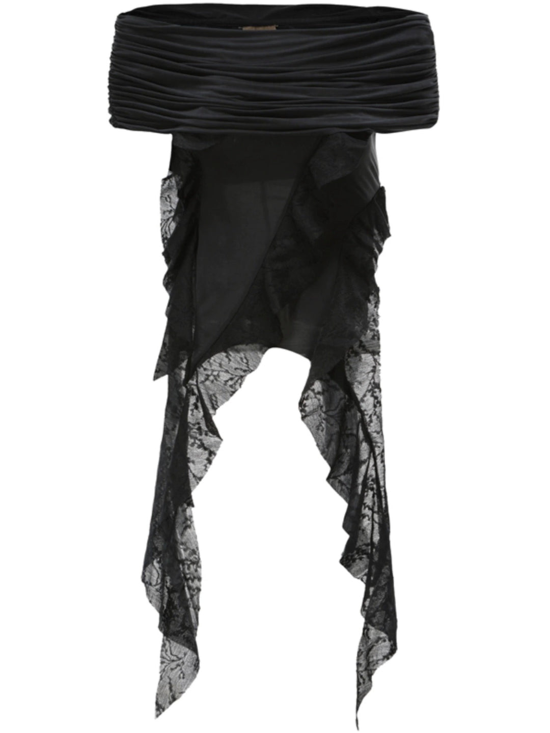 Strapless Knit Ruffle Top