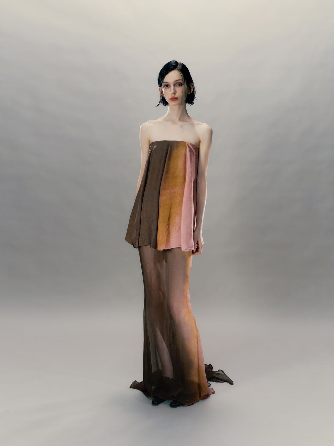 False Two Piece Patchwork Bustier Dress
