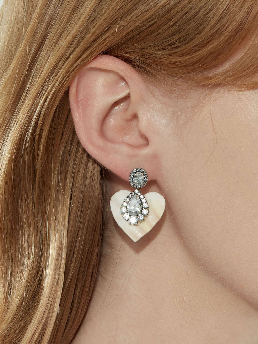 Handmade Shell Piece Gemstone Earrings