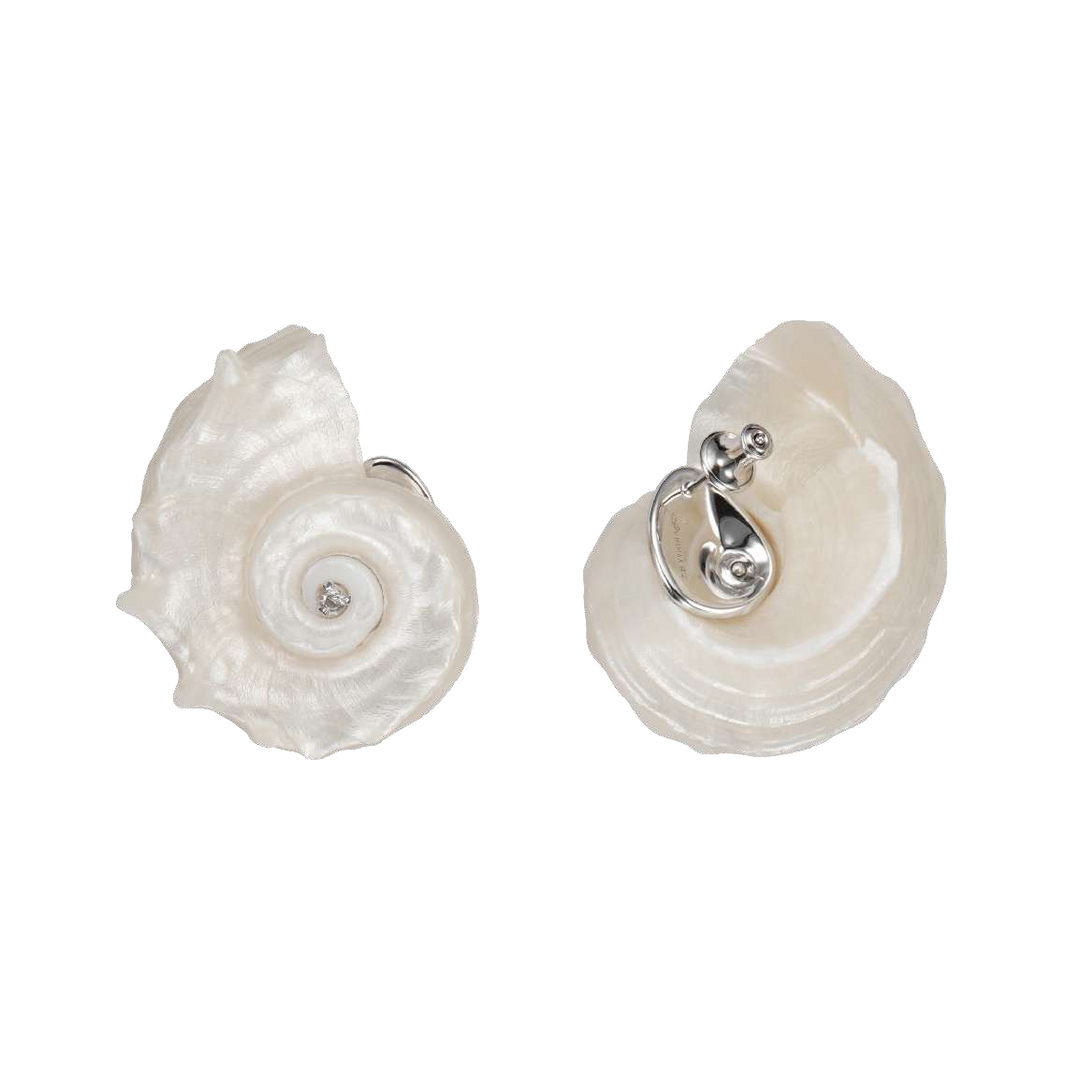Natural Spiny Snail Gemstone Stud Earrings