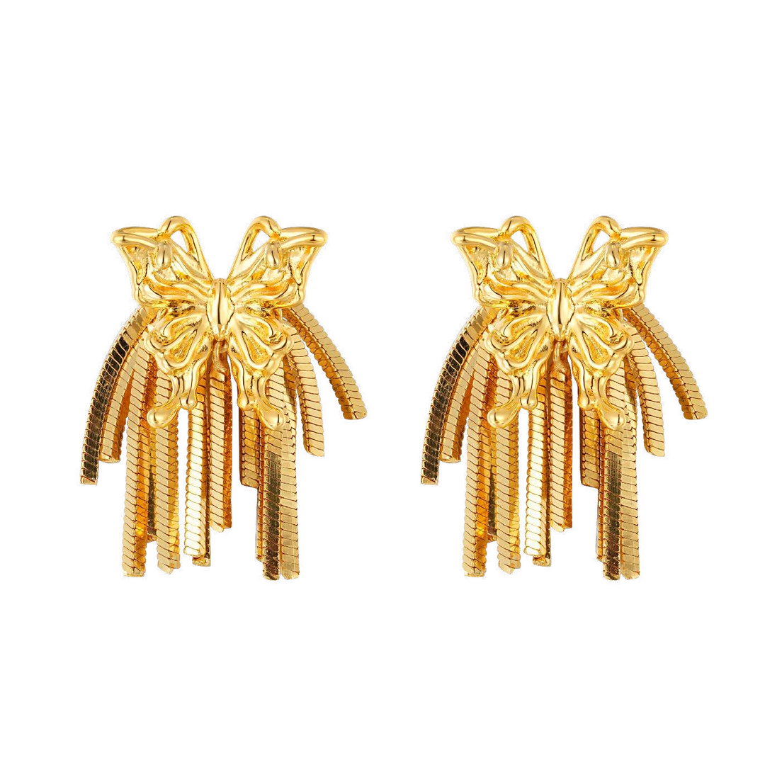 Scattered Tassel Ripple Butterfly Earrings