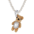 Small Flocked Bear Pearl Necklace