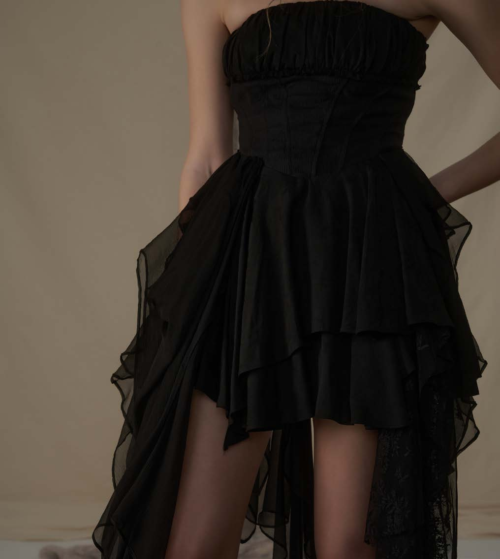 Drawstring Sheath Dress (Black)