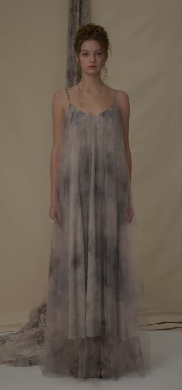 Printed mesh halter dress