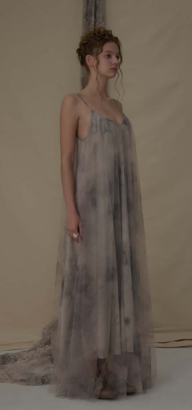 Printed mesh halter dress