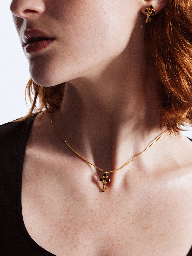 Small Key Carnelian Necklace