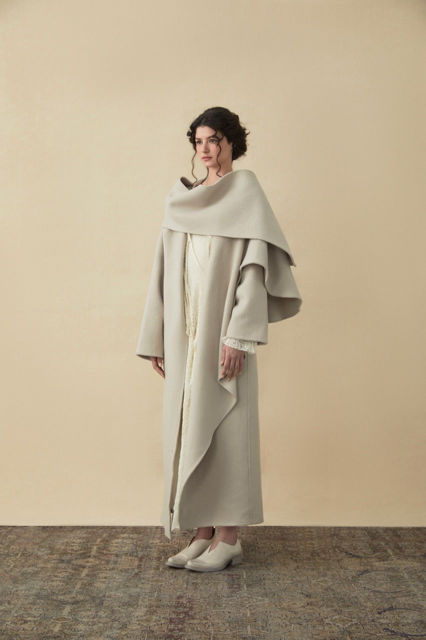 Light Grey Shawl Coat