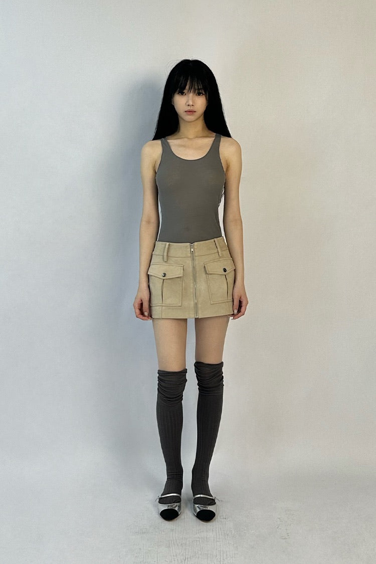 Bib Pockets Mini Cargo Skirt
