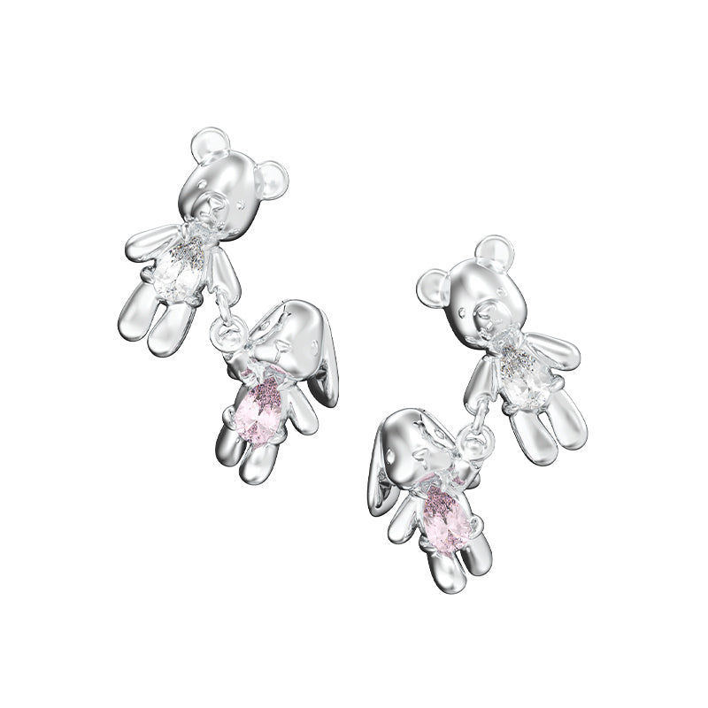 Bear Holding Hands Earring