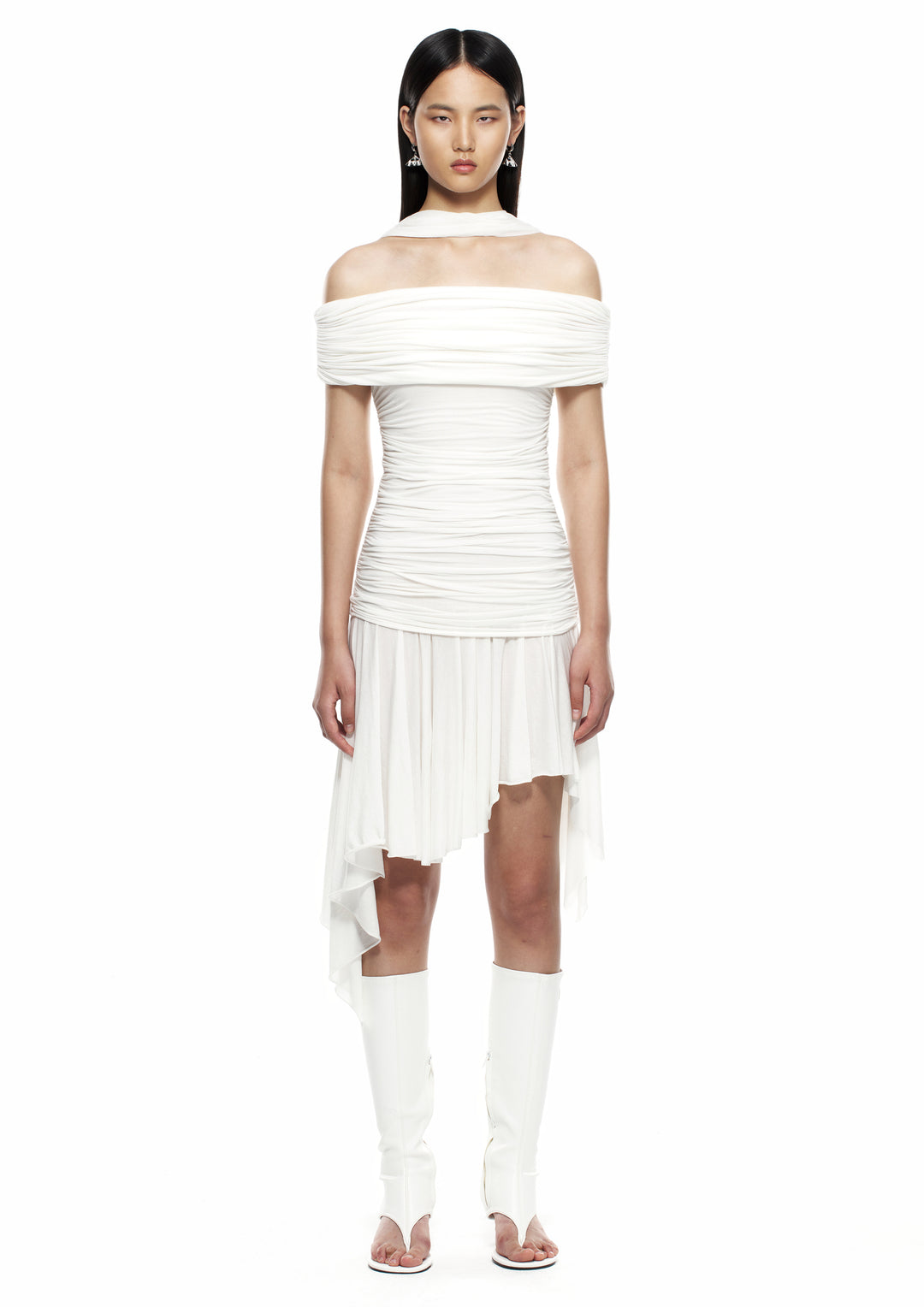 Halterneck Pleated Dress