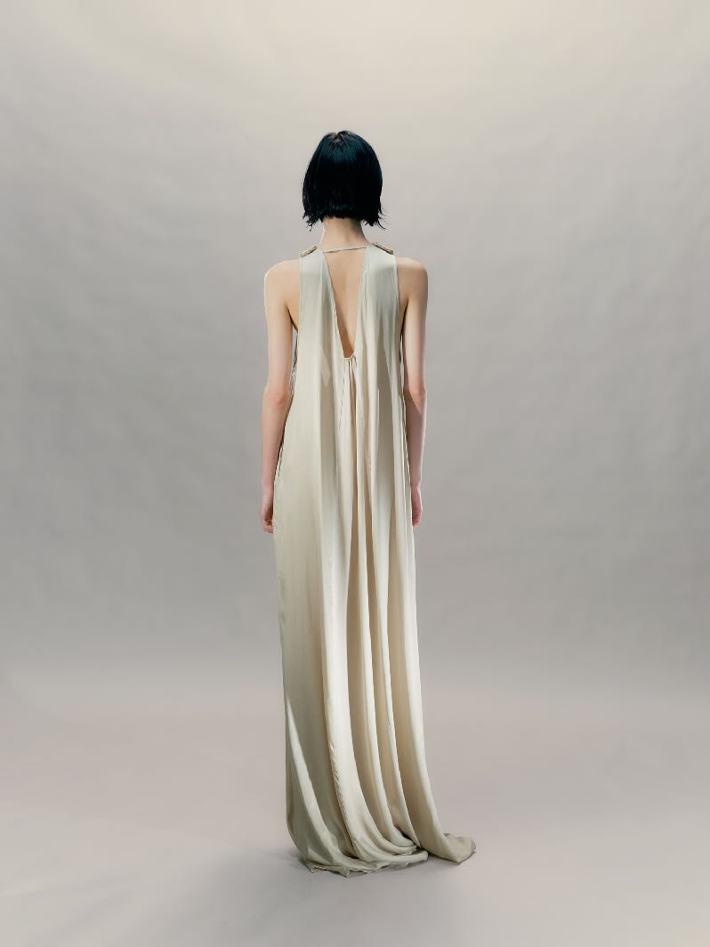 Pendant Embellished Umbrella Hem Dress