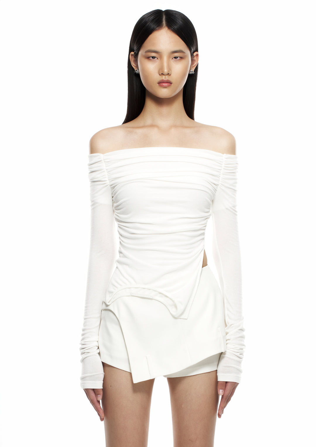 Off-Shoulder Long-sleeved Top