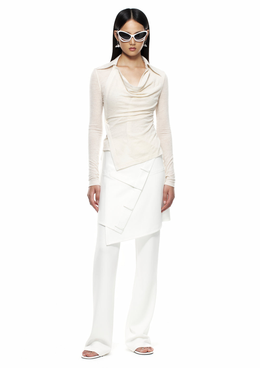 Asymmetrical Double-Layered Shirt