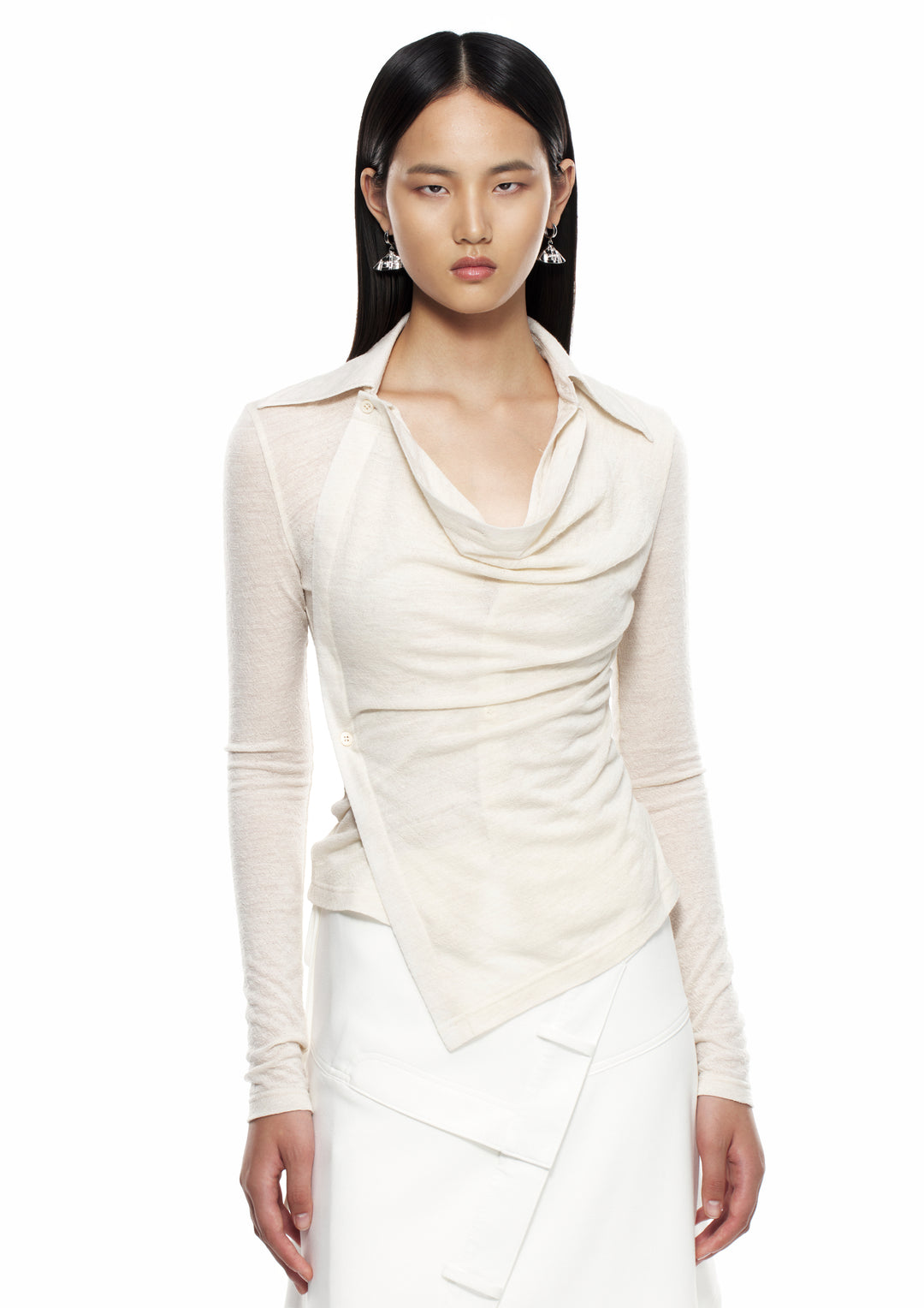 Asymmetrical Double-Layered Shirt