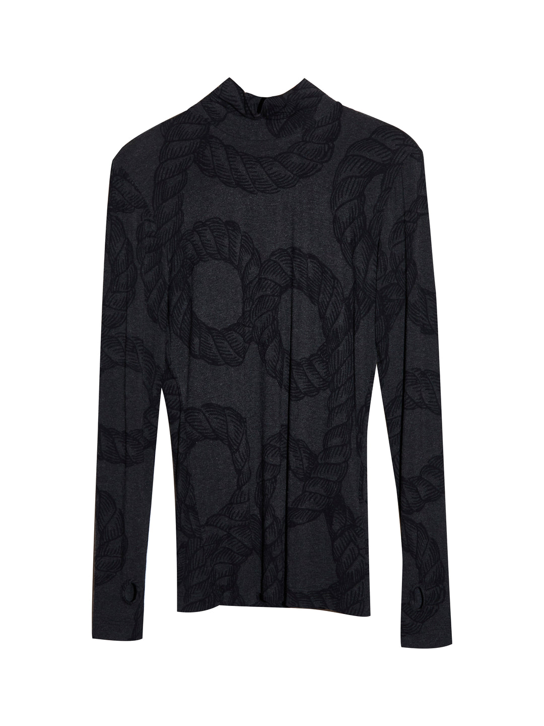 Infinity Rope Print Turtle Neck Jumper