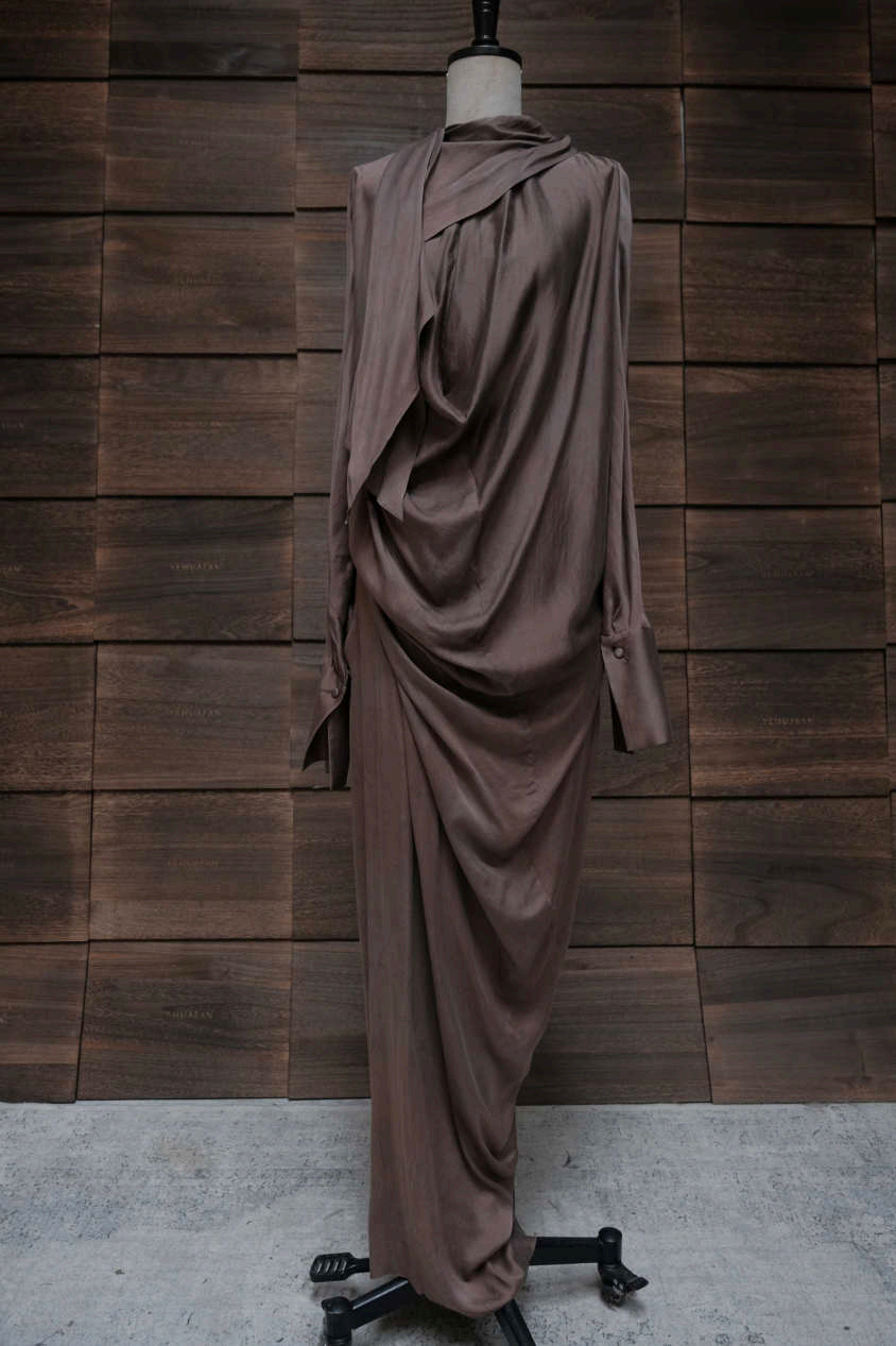 Silk Drawstring Dress
