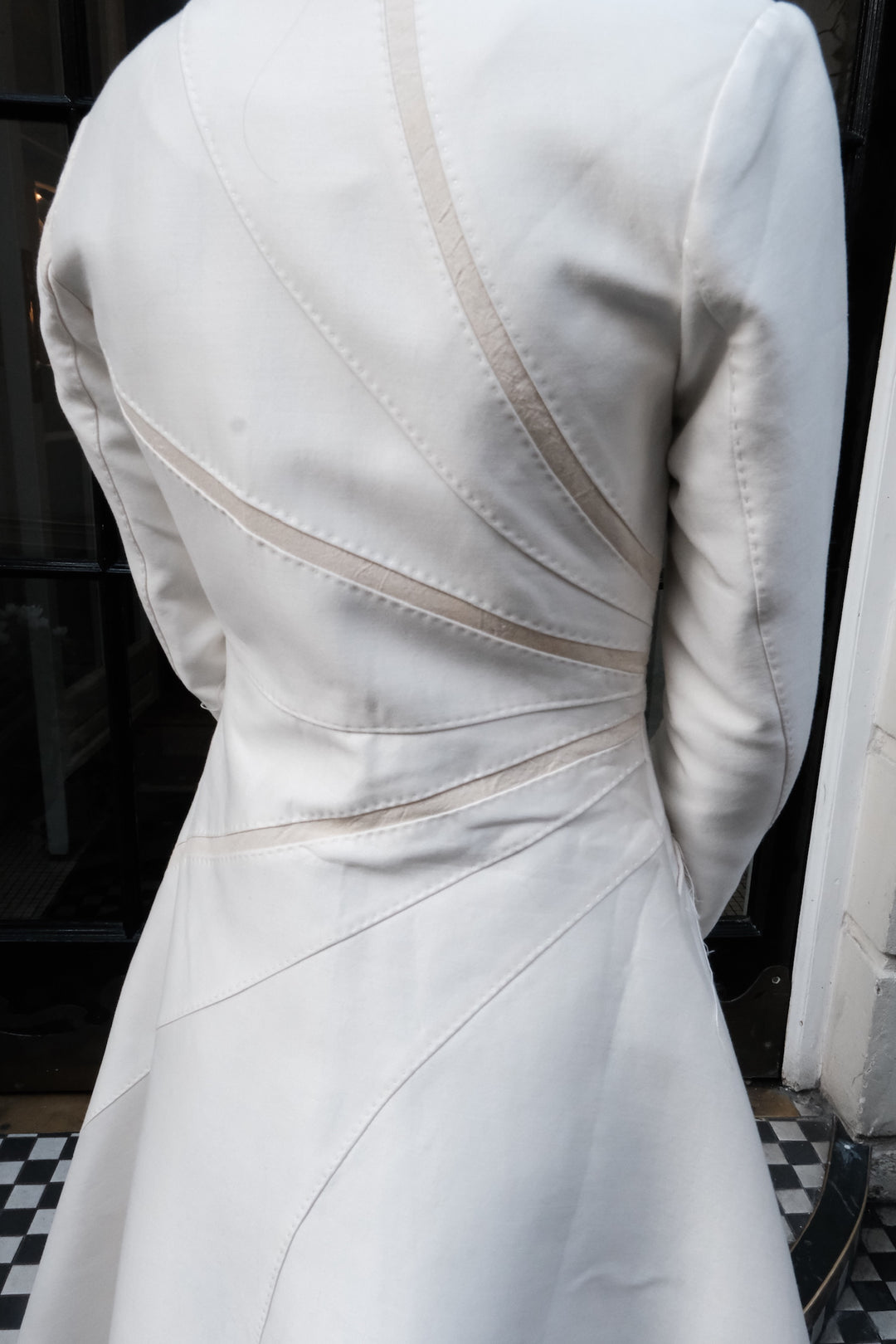 White Silk Satin Patchwork Jacket