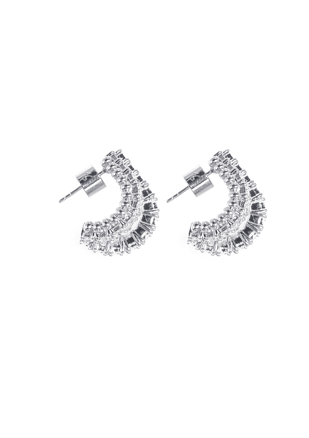 Carat Double Plain Hoop Earrings