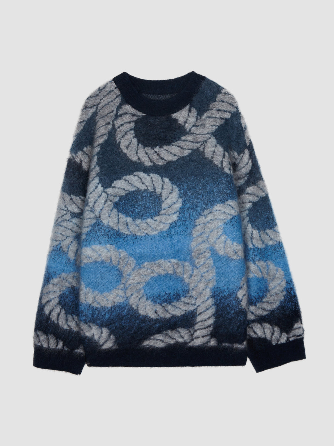 Infinity Rope Jacquard Gradiant-Effect Knitted Sweater