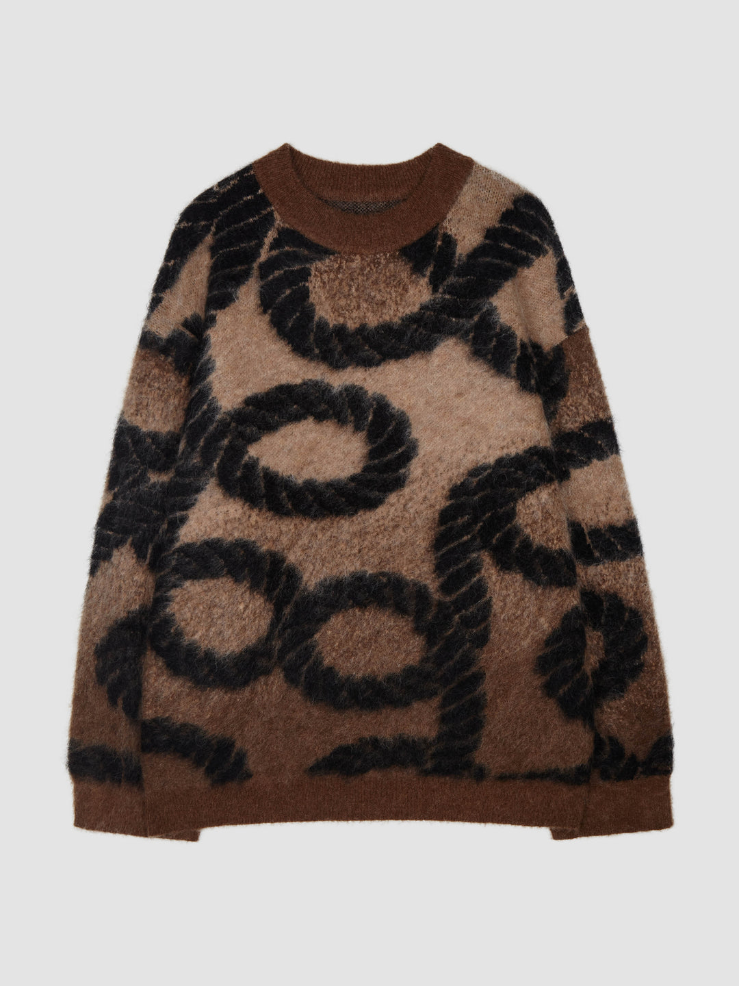 Infinity Rope Jacquard Gradiant-Effect Knitted Sweater