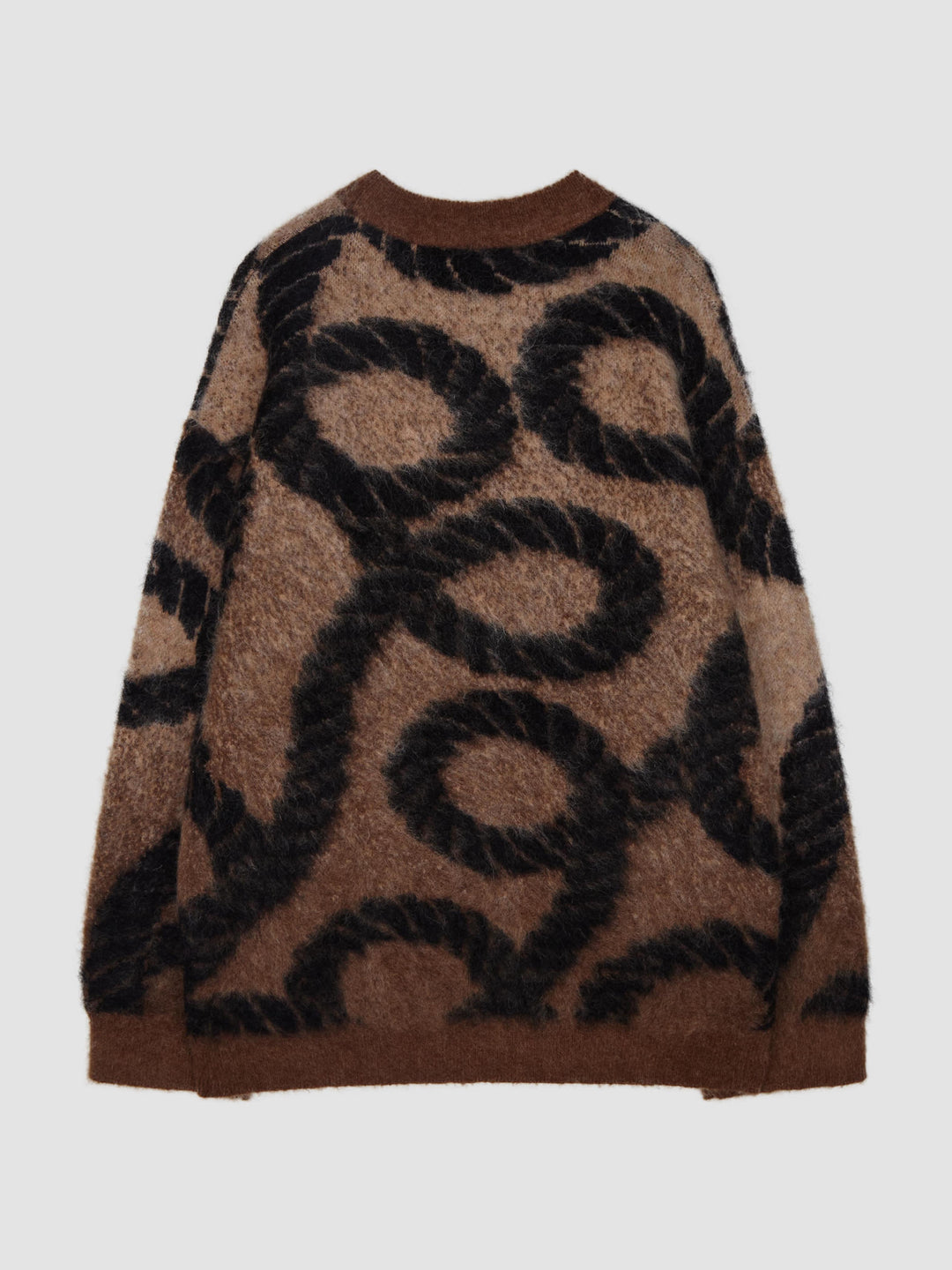 Infinity Rope Jacquard Gradiant-Effect Knitted Sweater