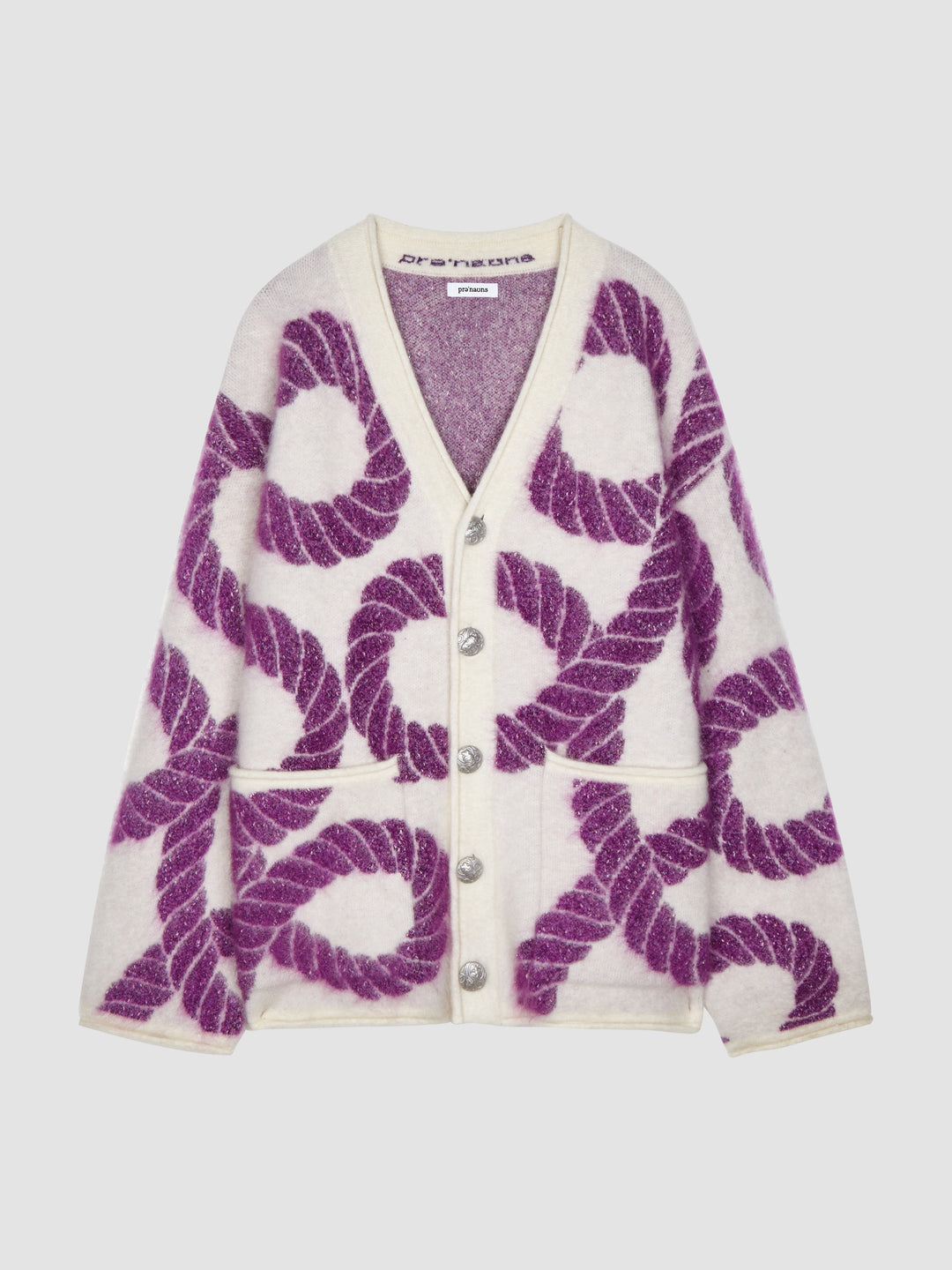 Infinity Rope Jacquard Knitted Cardigan