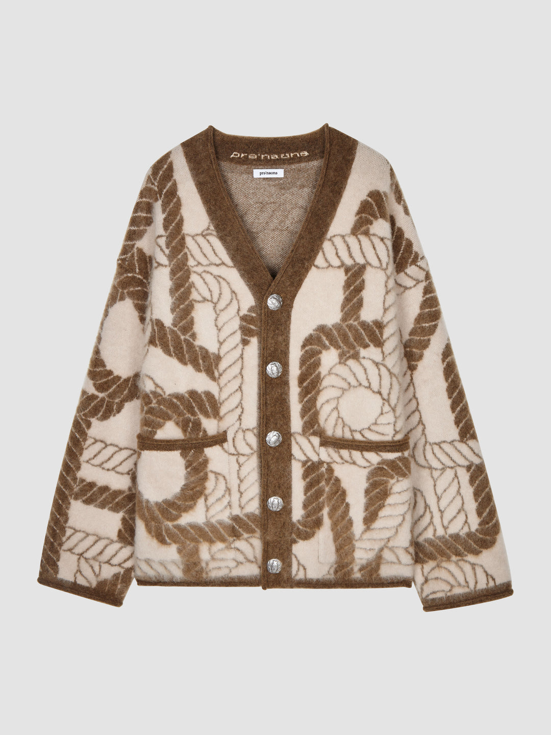 Infinity Rope Jacquard Knitted Cardigan