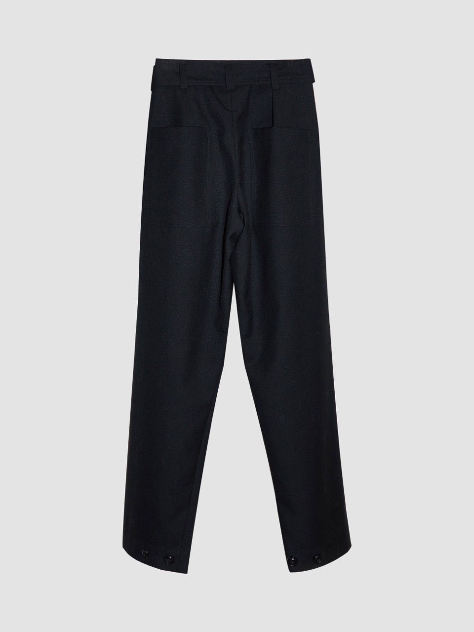 Pleated Pants  With Adjustable Detachable Belt