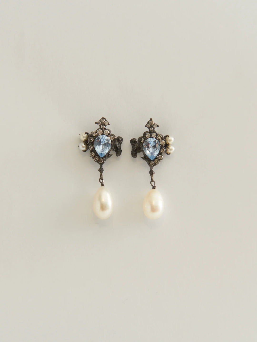 MOLTEN ZIRCON WITH PEARL EARRINGS