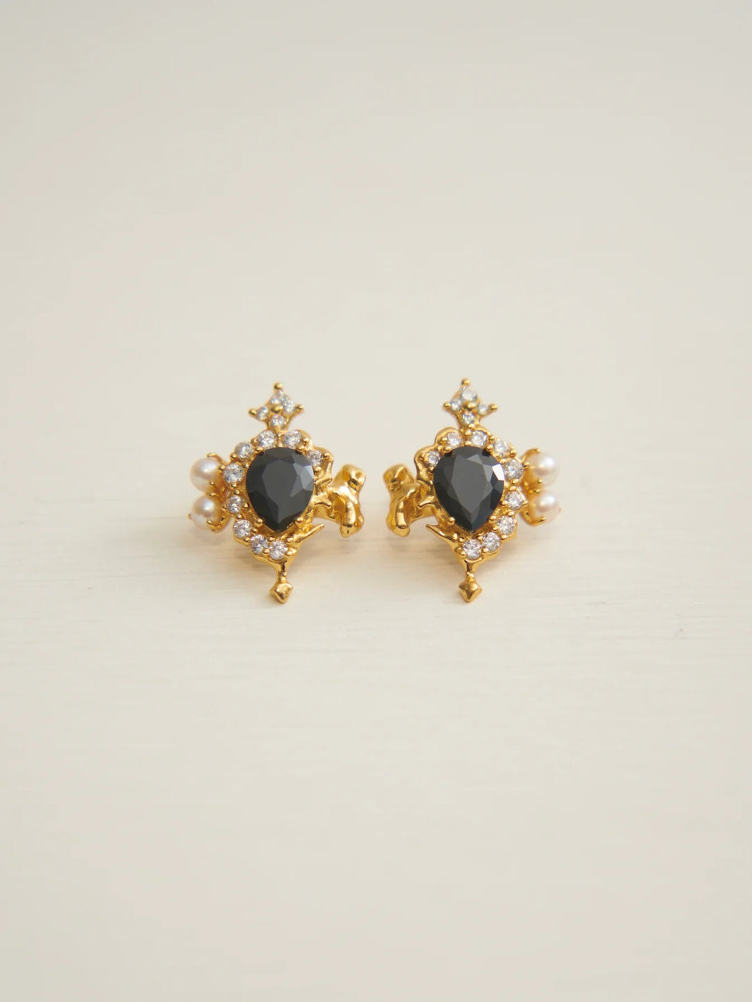 MOLTEN ZIRCON GOLD EARRINGS
