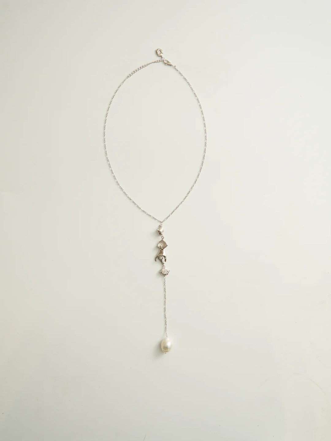 Y NECKLACE WITH HAND TWISTED SHELL