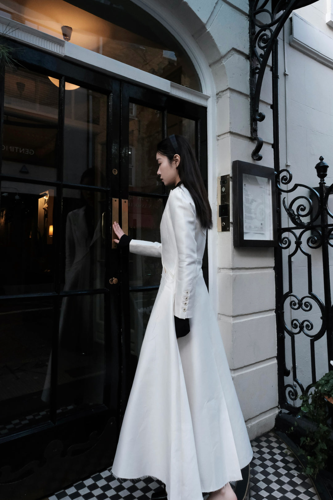 White Silk Satin Patchwork Jacket