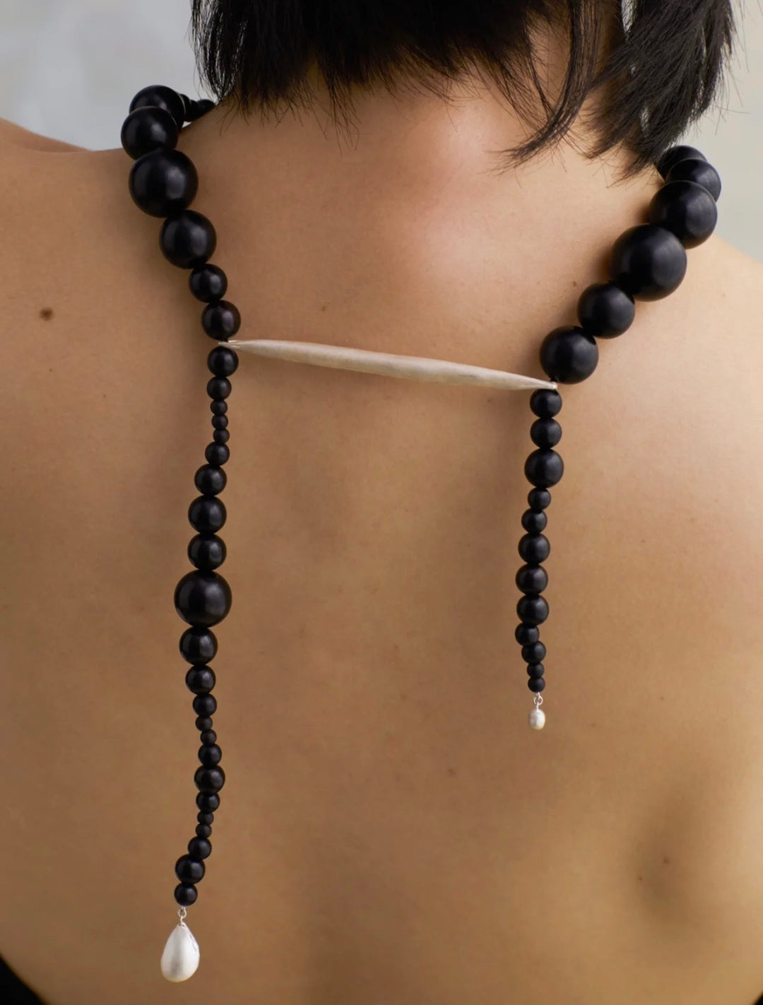 Ebony Beading With A Sprout Clip Necklace
