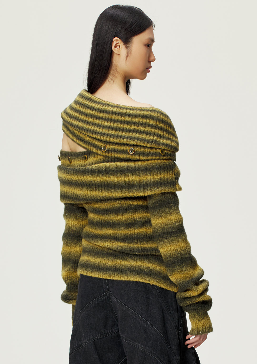 Green Striped Multi-Wear Sweater
