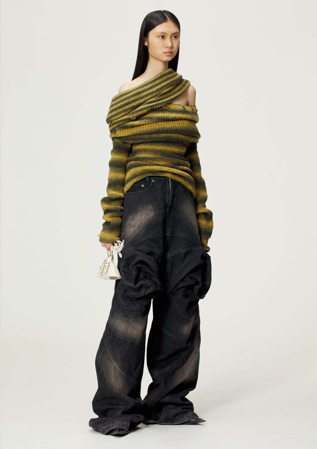 Green Striped Multi-Wear Sweater