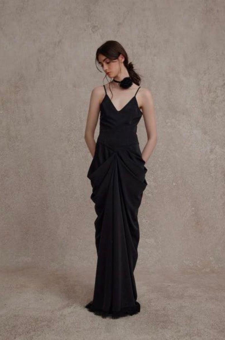 Pleated Halter Dress