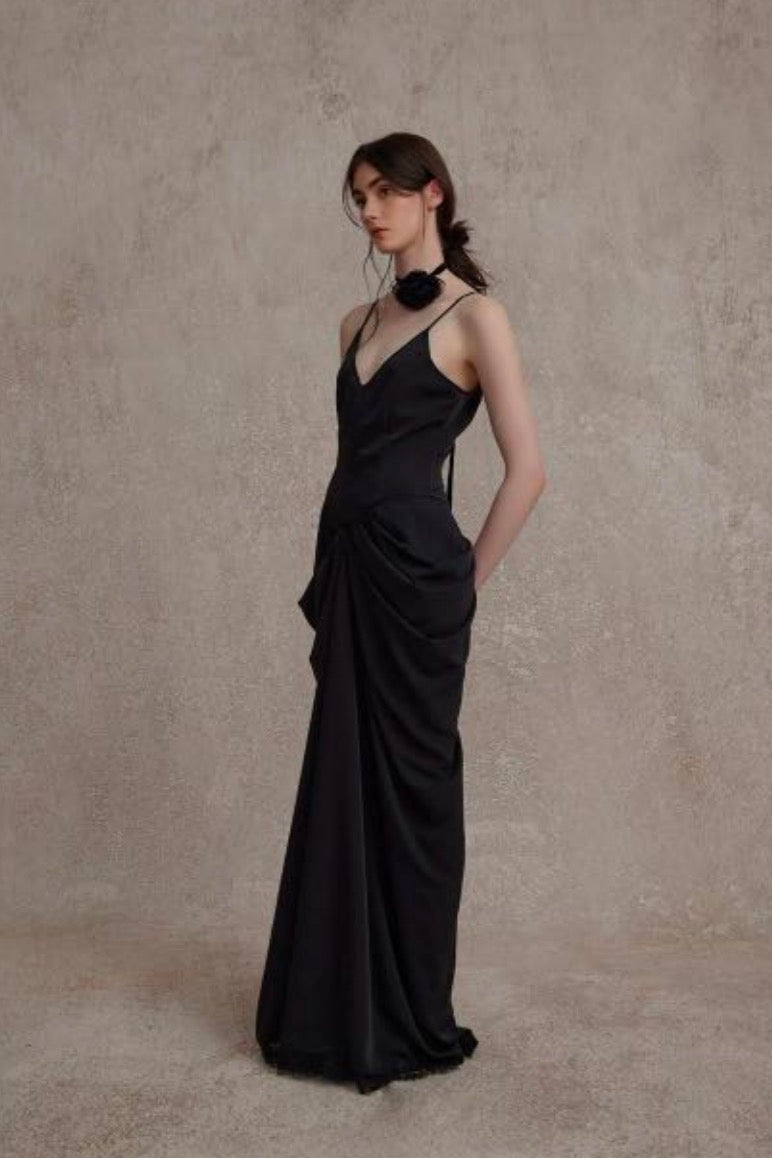 Pleated Halter Dress